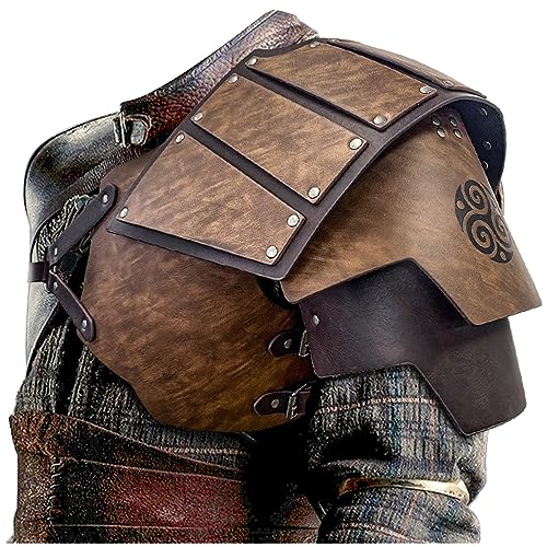 HiiFeuer Wikinger-Kunstleder-Einzelschulterschutz, Retro-Mittelalter-Ritter-Schulterschutz für LARP/Cosplay (Braun) HiiFeuer Wikinger-Kunstleder-Einzelschulterschutz, Retro-Mittelalter-Ritter-Schulterschutz für LARP/Cosplay (Braun) von HiiFeuer