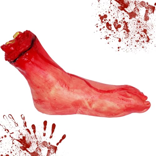 Gefälschte Körperteile, Halloween abgetrennte Fuß Horror blutiges gefälschtes Werkzeug gebrochener Fuß Streich Trick Halloween Party Requisiten von Hilai