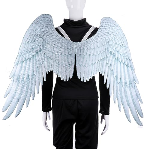 Halloween Capes Wings für Erwachsene, 3D Angel Wings Unisex Halloween Kostüm Accessoire Feather Angel Wings Cosplay Vorräte für Halloween Weihnachtsfeier 1PC White von Hilai