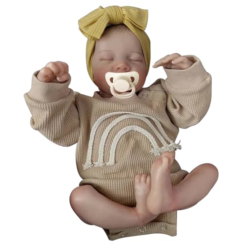 Hilai Babypuppe, Baby Alive Puppen, wiedergeborene Puppen 19-Zoll lebensechte Babypuppe, realistische Babypuppe Mädchen süße schlafende wiedergeborene Puppen Silikon-Babypuppe, Silikonkörper von Hilai