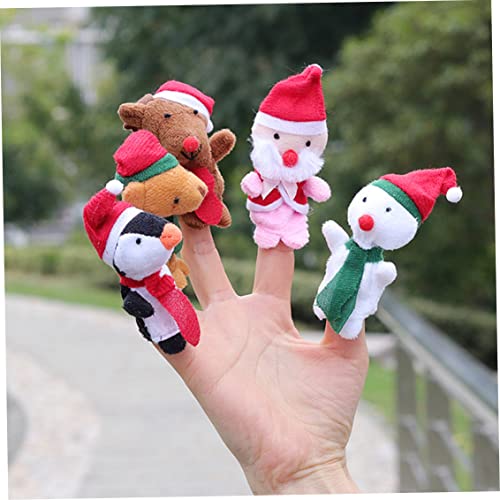 Fingerpuppen Weihnachtsfinger Spielzeug Tierhand -Puppentuch für Baby Kinder Kinder 5pcs Weihnachtsfingerpuppen von Hilai