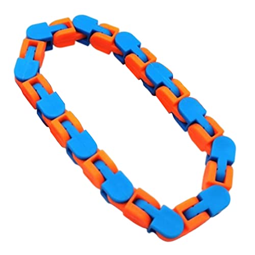 Wacky Tracks Sensorisches Spielzeug DIY 24 Links Stress Relief Chain Link Zappel Schlangenspielzeug Blau Orange Hand Spinner von Hilai