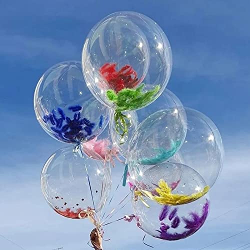 6 Stücke 18 Zoll BoBo Luftballons Transparente Helium Ballons Saubere Bobo-Ballone klar Große klare Ballons für Weihnachten Hochzeit Geburtstags-Party-Dekorationen von Hileyu