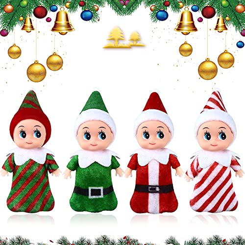 Hilloly 4 PCS Weihnachtself, Weihnachten Elf Puppen, Weihnachtsdeko Elf Spielzeug für Jungen & Mädchen Weihnachten Urlaub Neujahr Dekoration Geschenk von Hilloly