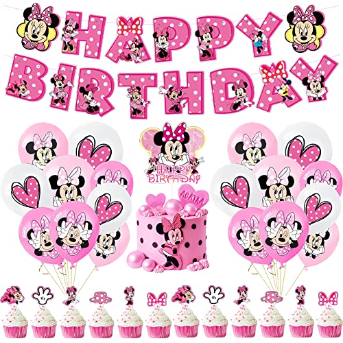 Hilloly 44 PCS Partybedarf, Thema Birthday Dekoration Happy Birthday Banner Latex Ballon Cake Topper Suitable for Kindergeburtstag Thema Dekoration von Hilloly