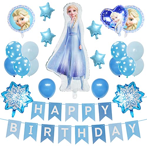Hilloly Frozen Party Balloons, 23 PCS Frozen Themed Geburtstag Dekorationen Frozen Party Supplies Ballons für Frozen Themenparty Frozen Partydekorationen Birthday Party Set für Kindergeburtstag von Hilloly