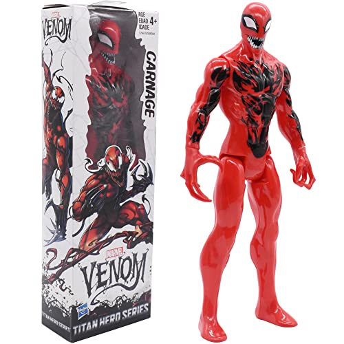 Venom Carnage Figur, Marvel Figuren Marvel Titan Hero Reihe Carnage Figur 30 cm Inspiriert vom Marvel Universum Große Carnage Actionfigur Superhelden Spielzeug für Kinder ab 3 Jahren von Hilloly
