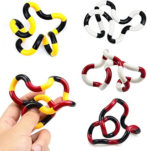 Hillylolly Wickelspielzeug Stressabbau, 5 Pcs Spielzeug Strukturiertes, Hand Tangles Toy, Hand Eye Coordination Toy (Rot Schwarz) von Hillylolly
