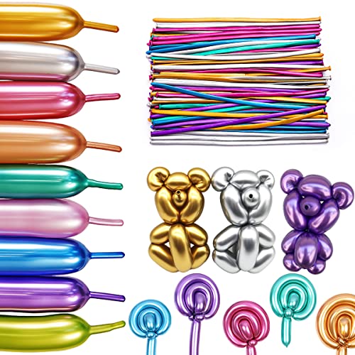 Luftballons zum Formen, Hillylolly 100 Pcs Modellierballons Metallic, Luftballons Lang Metallic, Luftballons zum Tiere Formen, Magische Luftballons, für Hochzeit Geburtstage Partys Dekoration Luftballons zum Formen, Hillylolly 100 Pcs Modellierballons Metallic, Luftballons Lang Metallic, Luftballons zum Tiere Formen, Magische Luftballons, für Hochzeit Geburtstage Partys Dekoration von Hillylolly