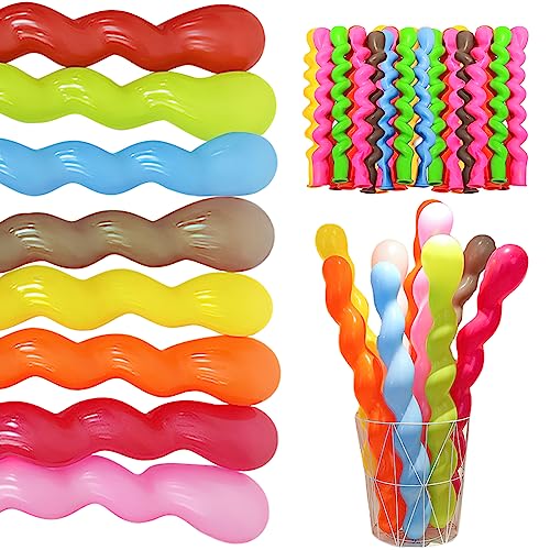 Spiralballons, Hillylolly 100 Pcs Lange Luftballons, Modelling Balloons, Magische Luftballons, Lange Bunte Ballons, für Hochzeit Geburtstage Partys Dekoration，Zufällige Farbe (B) von Hillylolly