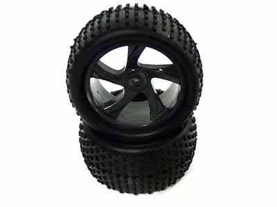 Himoto HI/28653 Rulga Reifen und Schwarze Truggy-Felge 23626B+28652 2 Stück-28653, Mehrfarbig, S von Himoto