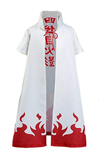 Hinevey Namikaze Cosplay Umhang Mantel Erwachsene Kinder Kostüm Weiß (Weiß (Erwachsene), L) von Hinevey
