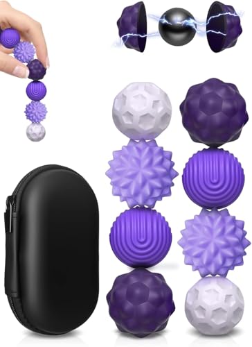 8 magnetische Fidget-Spielzeuge, 3 cm, aus Silikon, Violett, Anti-Stress-Spielzeug für Erwachsene und Kinder, sensorisches Spielzeug für Autismus und Konzentration, 8 Stück von HingtTraum
