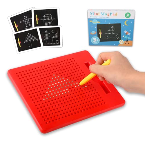 HingtTraum Magnettafel Kinder – Magnetisches Zeichenspiel mit Stift, Ideale Autofahrt Kinder Beschäftigung (Rot) von HingtTraum