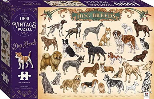 Hinkler Books 9354537001919 Vintage Puzzle: Dog Breeds, 1000 Pieces von hinkler