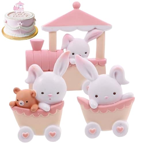 Hasen-Kuchenaufsatz 3-teilig/Set Hasen-Kuchenaufsatz mit weichem Kleber und Mini-Zug dekorative Hasenfigur für Geburtstagskuchen-Dekor Hasen-Kuchenaufsatz 3-teilig/Set Hasen-Kuchenaufsatz mit weichem Kleber und Mini-Zug dekorative Hasenfigur für Geburtstagskuchen-Dekor von Hintyne
