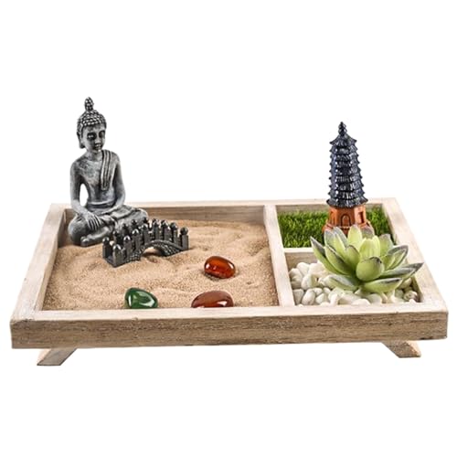 Mini-Zen-Garten Zen-Garten für den Schreibtisch Japanisches Mini-Zen-Garten-Set 21,6x17,5x1,5 cm Meditations-Sandkasten-Therapie-Set Zen-Dekor für Büro Zuhause Geburtstag Stil 2 Mini-Zen-Garten Zen-Garten für den Schreibtisch Japanisches Mini-Zen-Garten-Set 21,6x17,5x1,5 cm Meditations-Sandkasten-Therapie-Set Zen-Dekor für Büro Zuhause Geburtstag Stil 2 von Hintyne