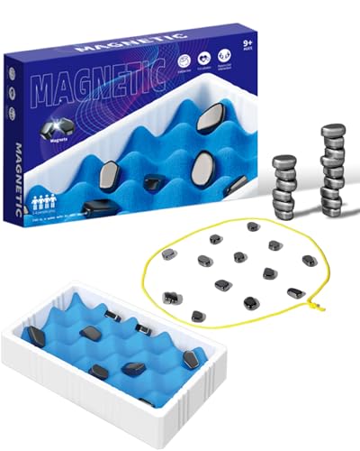 Magnetisches Schachspiel, Schachspiel mit Magnetsteinen, pädagogisches Tischspiel Dame, magnetische Steine, tragbares Magnetschach für Partys von Hipoten