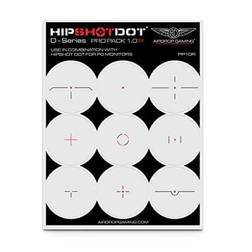 HipShotDot D-Serie Pro Pack – Wiederverwendbare transparente Zielansicht-Assistent-TV-Aufkleber – Gaming-Fernseher oder Monitor Aufkleber für FPS-Videospiele kompatibel mit PC, Xbox und Playstation von Hipshotdot