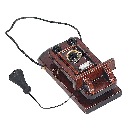 1:12 Miniatur-Puppenhaus-Telefon, Vintage-Wandtelefon, Puppenhaus-Dekor mit Elegantem Stil, Ideale an die Familie, Birkenholz und Kunststoff 1:12 Miniatur-Puppenhaus-Telefon, Vintage-Wandtelefon, Puppenhaus-Dekor mit Elegantem Stil, Ideale an die Familie, Birkenholz und Kunststoff von Hiraith