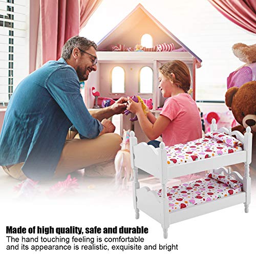 Hiraith 1:12 Puppenhaus Mini Möbel Kinder Schlafzimmer Modell Etagenbett Spielzeug (Rosa Erdbeere) von Hiraith