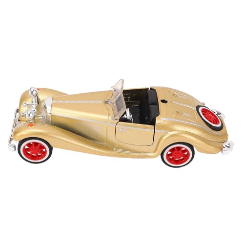 Hiraith 1:32 Scale Vintage Cabrio -Legierungsauto -Modell, Klassisches Bildungsspielzeug für kinders, Plastik- und Leichtmetall -Car -Ornament -Spielzeug, Geeignet für Enthusiasten und (Gold) von Hiraith