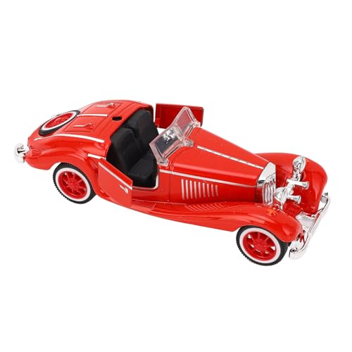 Hiraith 1:32 Scale Vintage Cabrio -Legierungsauto -Modell, Klassisches Bildungsspielzeug für kinders, Plastik- und Leichtmetall -Car -Ornament -Spielzeug, Geeignet für Enthusiasten und (Rot) von Hiraith