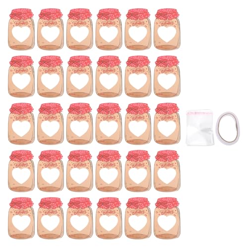 Hiraith 30pcs Jar-förmige Geschenkekarten-Kit mit 30 Dichtbaren Taschen und Klebeband, Kreative Party-Gefälligkeiten für Geburtstage und Klassenzimmeraktivitäten, Interaktives von Hiraith