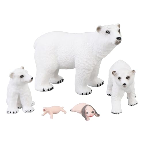Hiraith 5PCS LIFELISCHE Bear Wachstumszyklus Modell Set - Bildungstiere -Figuren für | Sicheres PVC -Material | STEM -Lernspielzeug | Realistische Arktische Wildtierdekorationskollektion von Hiraith