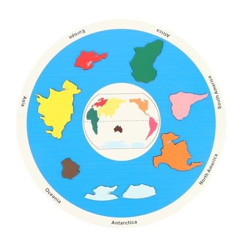 Hiraith 7 Kontinente Holz Jigsaw Puzzle Vorschule Lernen Weltkarte Matching Game Educational Toy für von Hiraith
