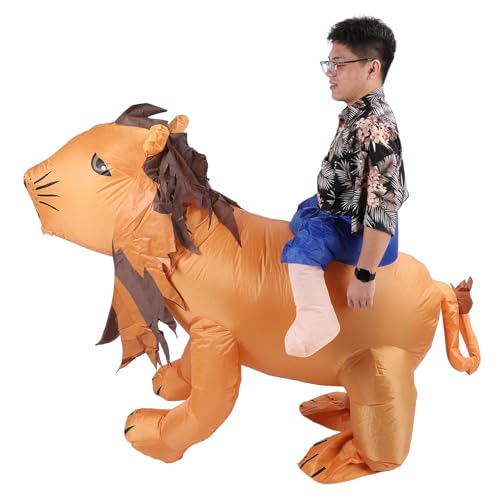 Hiraith Aufblasbares Löwenkostüm Ganzkörper mit Schwanz & Pfoten, Lustiger Blow-up-Anzug Passt 150-190 Cm, Inklusive Gebläse für Partys/Festivals/Cosplay, Polyester, Batteriebox Hiraith Aufblasbares Löwenkostüm Ganzkörper mit Schwanz & Pfoten, Lustiger Blow-up-Anzug Passt 150-190 Cm, Inklusive Gebläse für Partys/Festivals/Cosplay, Polyester, Batteriebox von Hiraith