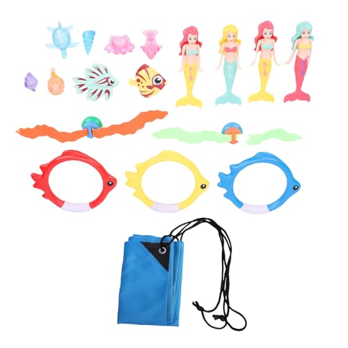 Hiraith Tauchpool -Spielzeugset für Swimmingpool Unterwasserspiel Spielzeug Farbenfrohe Fischringe und Accessoires von Hiraith
