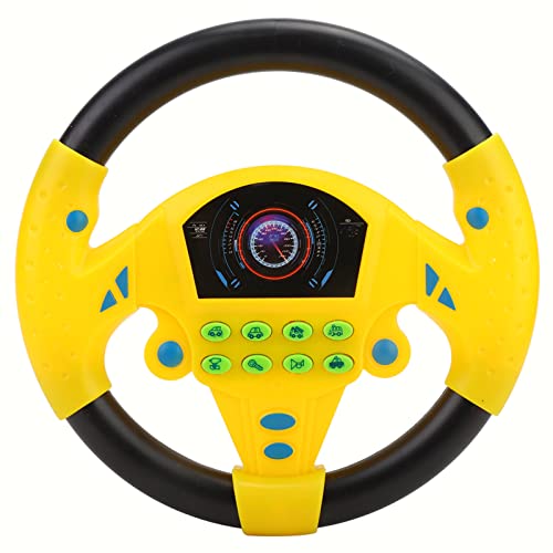 Kleines Lenkradspielzeug, Babypädagogisches Copilot-Lenkrad, Musik, Kinder, Intelligentes Spielzeug, Simulation, Autofahren, Spielzeug für Kinder, Geschenk (Gelb) von Hiraith