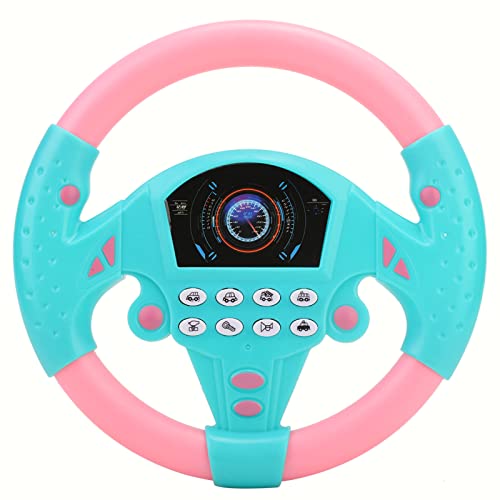 Kleines Lenkradspielzeug, Babypädagogisches Copilot-Lenkrad, Musik, Kinder, Intelligentes Spielzeug, Simulation, Autofahren, Spielzeug für Kinder, Geschenk (Rosa und Blau) von Hiraith