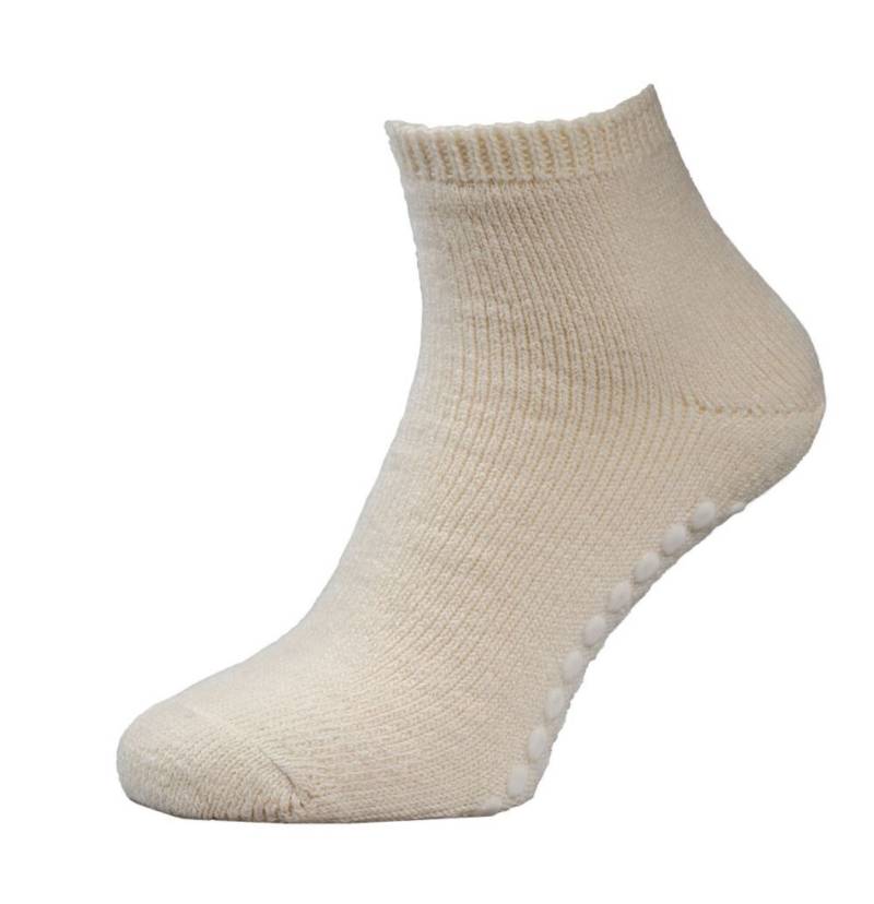 Hirsch Sports Füßlinge Elia mit Silikonstoppern für Erwachsene aus Wolle/Seide - Natur 44-46 von Hirsch Sports