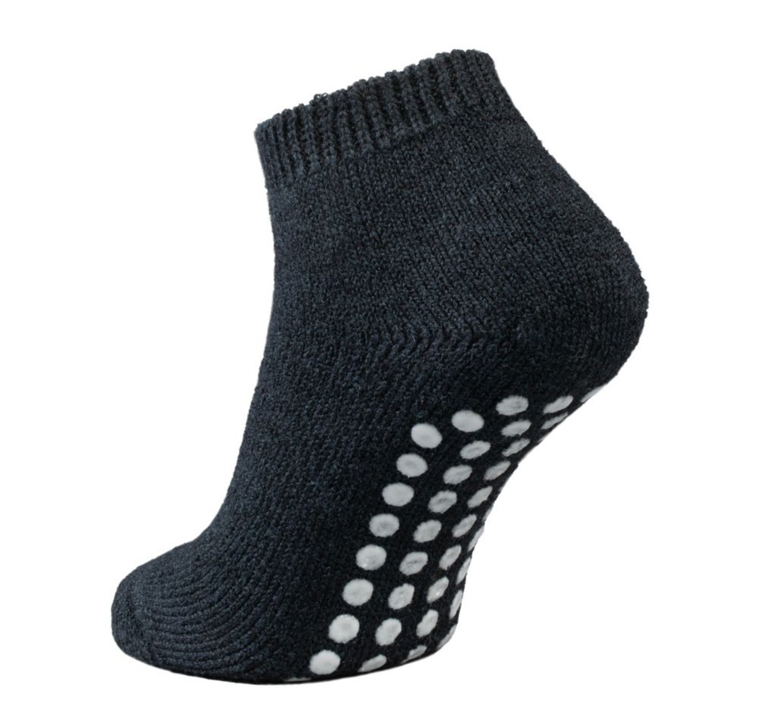 Hirsch Sports Füßlinge Elia mit Silikonstoppern für Erwachsene aus Wolle/Seide - schwarz 47-48 von Hirsch Sports
