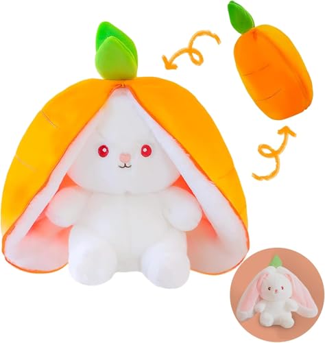 Hirsrian Weiches Kuscheltier Hase Transformierbarer Kaninchen Spielzeug, Geschenkidee für das Osternest(orange) von Hirsrian