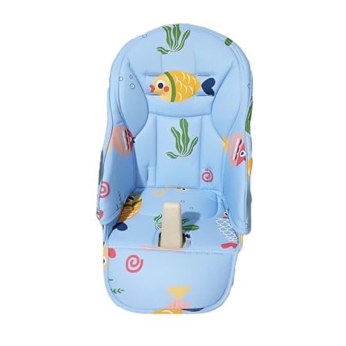 Hiseng Baby Hochstuhl Kissenbezug, Karikatur Hochstuhl Bezug Universeller Baby Esszimmerstuhlbezug PU Hochstuhl Sitzauflage Baby Hochstuhl Ersatzbezüge für Kinder Jungen Mädchen (40x83cm,Fisch) von Hiseng