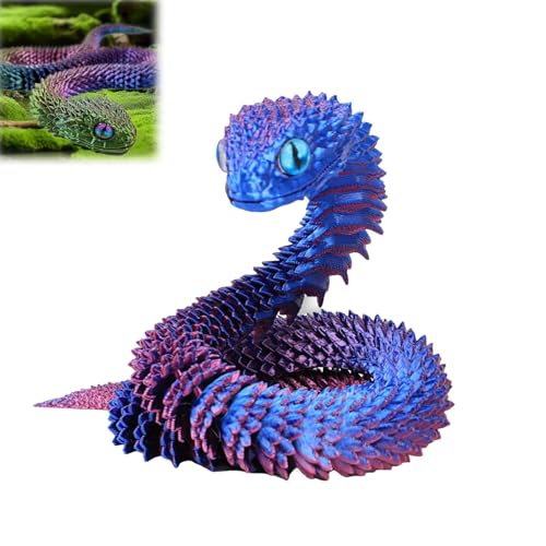 Hislaves 3D Gedruckte Tiere Set – Flexible Schlangen Spielzeug, Artikulierbare Fidget Toys, Dekorationen für Büro und Zuhause (Lila 30 cm) von Hislaves