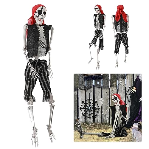 Deko Skelett 160 cm, großes lebensgroßes Halloween Dekoration Ganzkörper Horror Skeleton, Skelette in Originalgröße, Halloween-Dekorationen für den Außenbereich für Garten, Spukhaus und Partys (B) Deko Skelett 160 cm, großes lebensgroßes Halloween Dekoration Ganzkörper Horror Skeleton, Skelette in Originalgröße, Halloween-Dekorationen für den Außenbereich für Garten, Spukhaus und Partys (B) von Hislaves