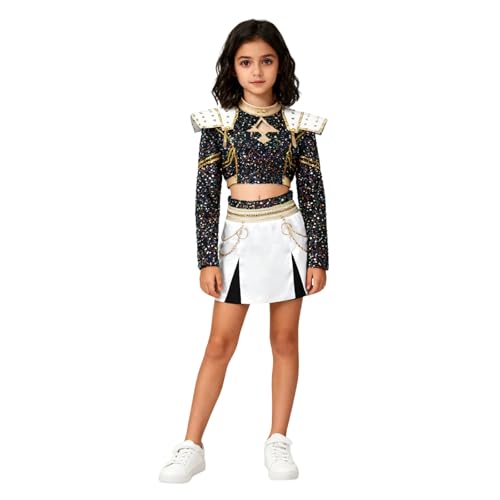 Halloweenkostüme für Kinder - Kostüm Mädchen Anime Cosplay,Demon Cosplay Kinder,Schwarz Uniform Komplettes Set Halloween Party Anzug (A, 130cm) von Hislaves