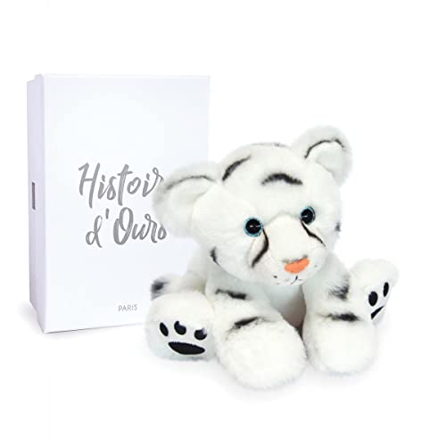 in Histoire d'OursPlüschtier für Babys, Tiger, 18 cm, Weiß von Doudou et Compagnie