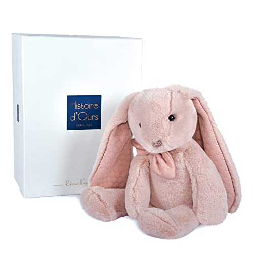 Histoire d'ours - Plüsch-Hase – Rosa – 40 cm – Preppy Chic – HO3137 von Histoire d'ours