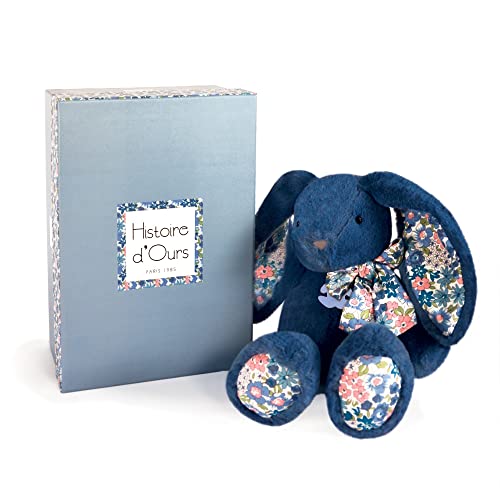 Histoire d'ours - Plüsch-Hase – Kuschelfreunde – Geschenkbox – Blau – 25 cm – weich und niedlich – Geschenkidee zur Geburt und Geburtstag, Mädchen und Jungen – HO3120 von Histoire d'ours