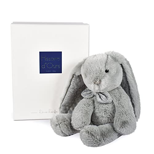 Histoire d'ours - Plüsch-Hase – Grau – 30 cm – Preppy Chic – HO3138 von Histoire d'ours