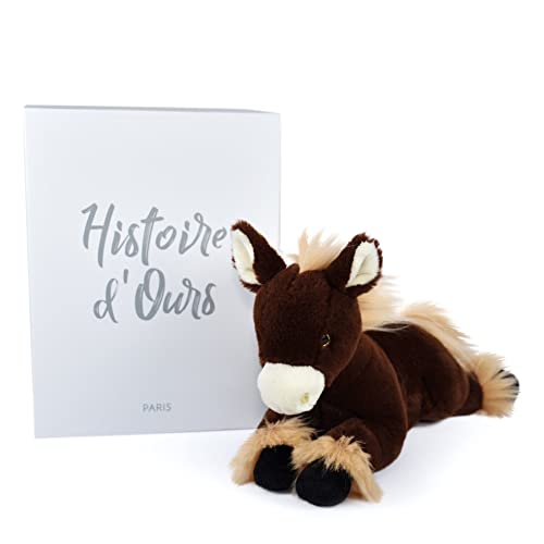 Histoire d'ours - Plüschtier Pferd liegend – Braun – 35 cm – A la Campagne – HO3148 von Histoire d'ours