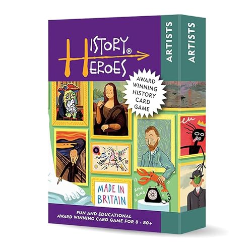 History Heroes: Artists - Art History Quiz-Kartenspiel für Kinder, Erwachsene, Spieleabend - Familienfreundliches Partyspiel über Künstler & Kunstbewegungen - Spaß & pädagogisches Gesprächsspiel von History Heroes