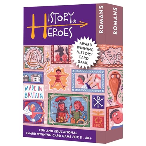 History Heroes: Romans – Quiz-Kartenspiel für Kinder, Erwachsene, Spieleabend – Familienfreundliches Partyspiel über das alte Rom – lustiges und lehrreiches Reisespiel History Heroes: Romans – Quiz-Kartenspiel für Kinder, Erwachsene, Spieleabend – Familienfreundliches Partyspiel über das alte Rom – lustiges und lehrreiches Reisespiel von History Heroes