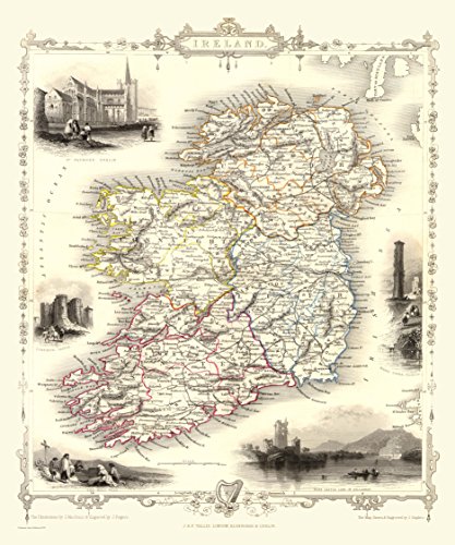 History Portal 1000 Piece Jigsaw Puzzle Map of Ireland 1851 by John Tallis von History Portal