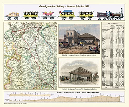 History Portal Limited edition 1000 Piece Jigsaw Puzzle - Map of the Grand Junction Railway 1837 von History Portal